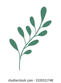 branch with leafs decorative icon vector illustration design
