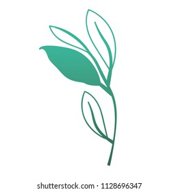 branch with leafs ecology icon