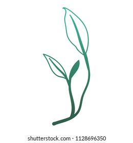 branch with leafs ecology icon