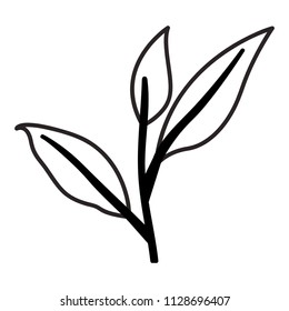 branch with leafs ecology icon