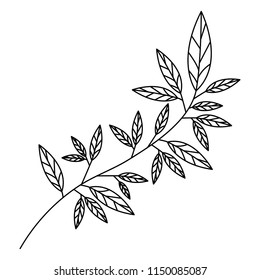 branch with leafs ecology icon