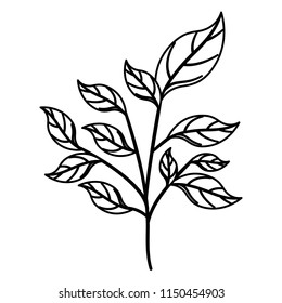 branch with leafs ecology icon