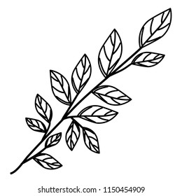 branch with leafs ecology icon
