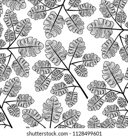 branch with leafs ecology pattern