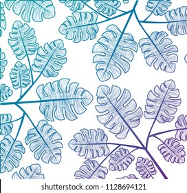 branch with leafs ecology pattern