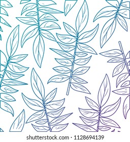 branch with leafs ecology pattern