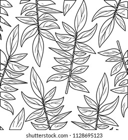 branch with leafs ecology pattern