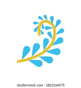 branch with leafs flat style icon vector illustration design