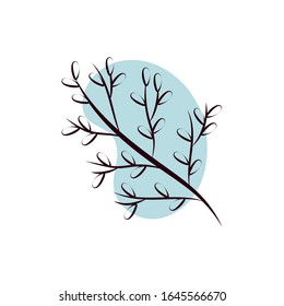 Zweig mit Blattzeichnung, Vektorillustration-Design