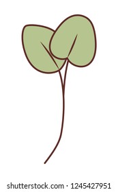 branch with leafs isolated icon