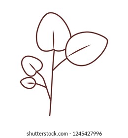 branch with leafs isolated icon