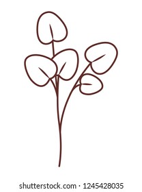 branch with leafs isolated icon