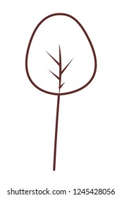 branch with leafs isolated icon