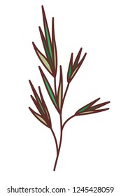 branch with leafs isolated icon