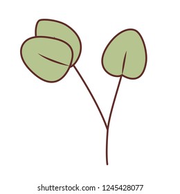 branch with leafs isolated icon
