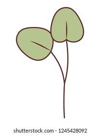 branch with leafs isolated icon