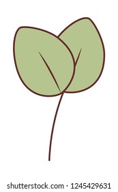 branch with leafs isolated icon