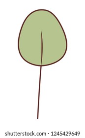 branch with leafs isolated icon