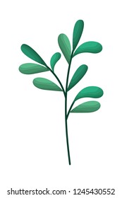 branch with leafs isolated icon