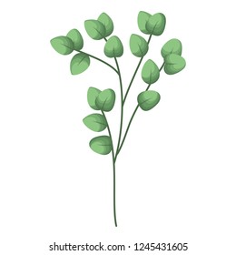 branch with leafs isolated icon