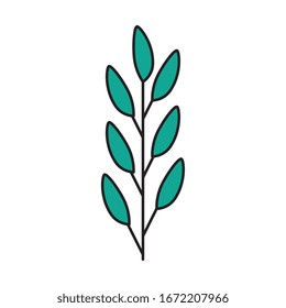 bifurcación con folletos Icono natural aislado Ilustración vectorial diseño