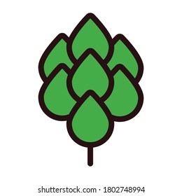 branch with leafs natural line and fill style vector illustration design