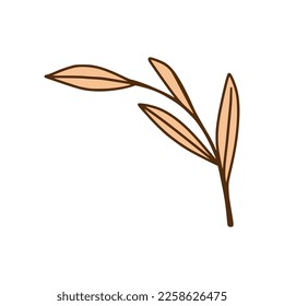 branch with leafs nature ecology icon in flat illustration. Vector graphic