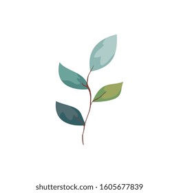 branch with leafs nature ecology isolated icon vector illustration design
