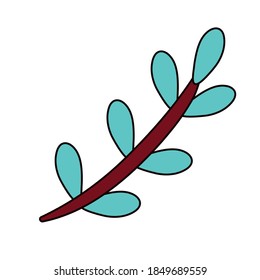 branch with leafs nature icon vector illustration design