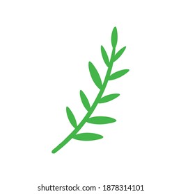 branch with leafs nature icon vector illustration design
