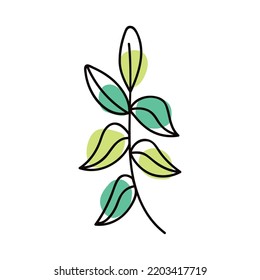 branch with leafs one line