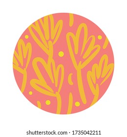 branch and leafs organic pattern block style vector illustration design