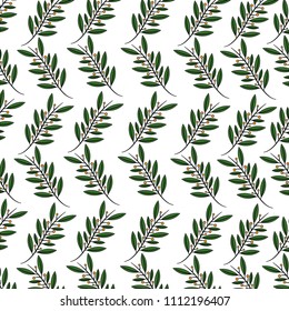 branch leafs plant decoration pattern