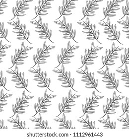 branch leafs plant decoration pattern
