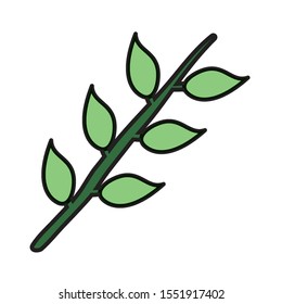 branch with leafs plant icon vector illustration design