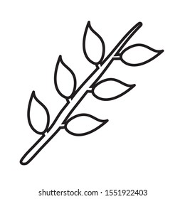 branch with leafs plant icon vector illustration design