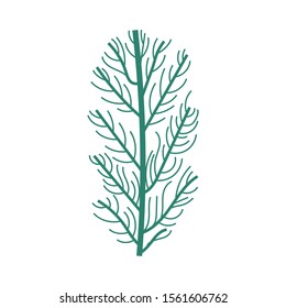 branch with leafs plant icon vector illustration design