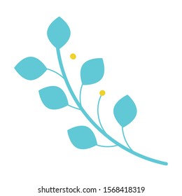 branch with leafs plant icon vector illustration design