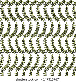 branch with leafs plants garden pattern