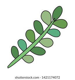 branch with leafs plants icon