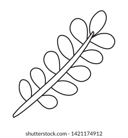 branch with leafs plants icon