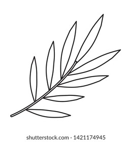 branch with leafs plants icon