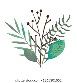 branch with leafs set styles icons