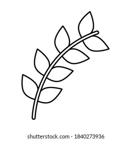 branch with leafs silhouette style icon vector illustration design