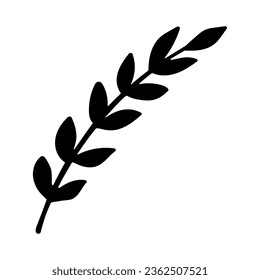 Branch with Leaves. Autumn Doodle. Hand drawn sketch isolated on white background. Vector Illustration. EPS10
