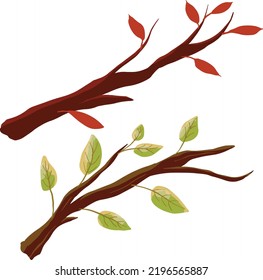 Branch with leaves in autumn season.