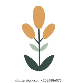 Branch with leaves and berries, isolated, vector illustration, design
