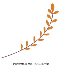 Branch with Leaves,  Design Element in Cartoon Flat style