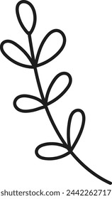 Zweig mit Blättern Doodle Vektor-Illustration