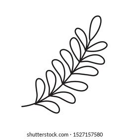 branch leaves foliage icon on white background vector illustration line style